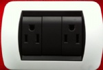 Double Socket 2P T  US standard with Ground Bticino Living Line South American Wall Switch and Socket